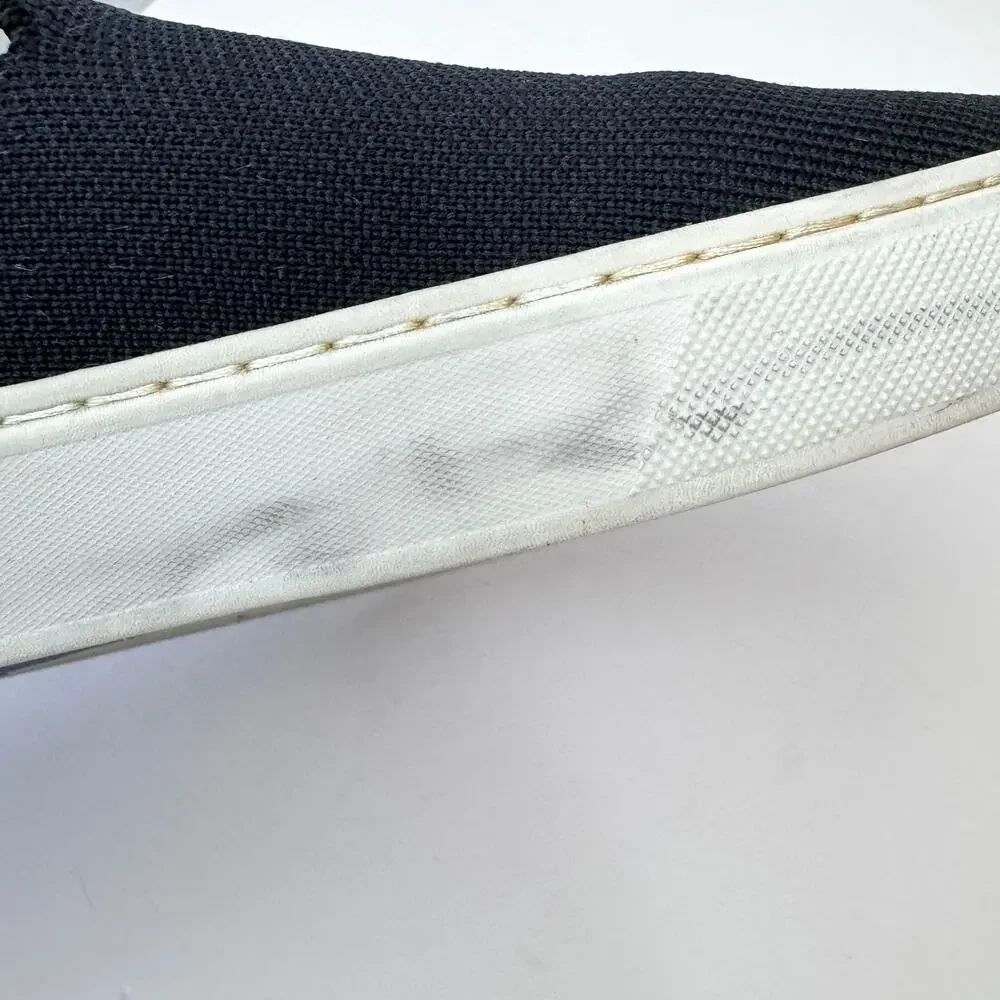 Rothy's Womens The Original Slip On Sneaker Size 11 Knit Casual Comfy Black